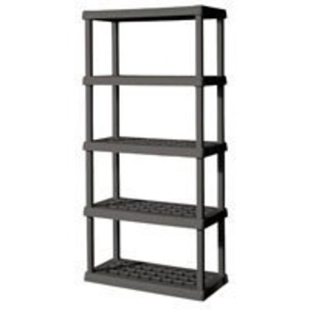 STERILITE Sterilite 01553V01 Shelving Unit, 5-Shelf, Plastic, Gray 01553V01